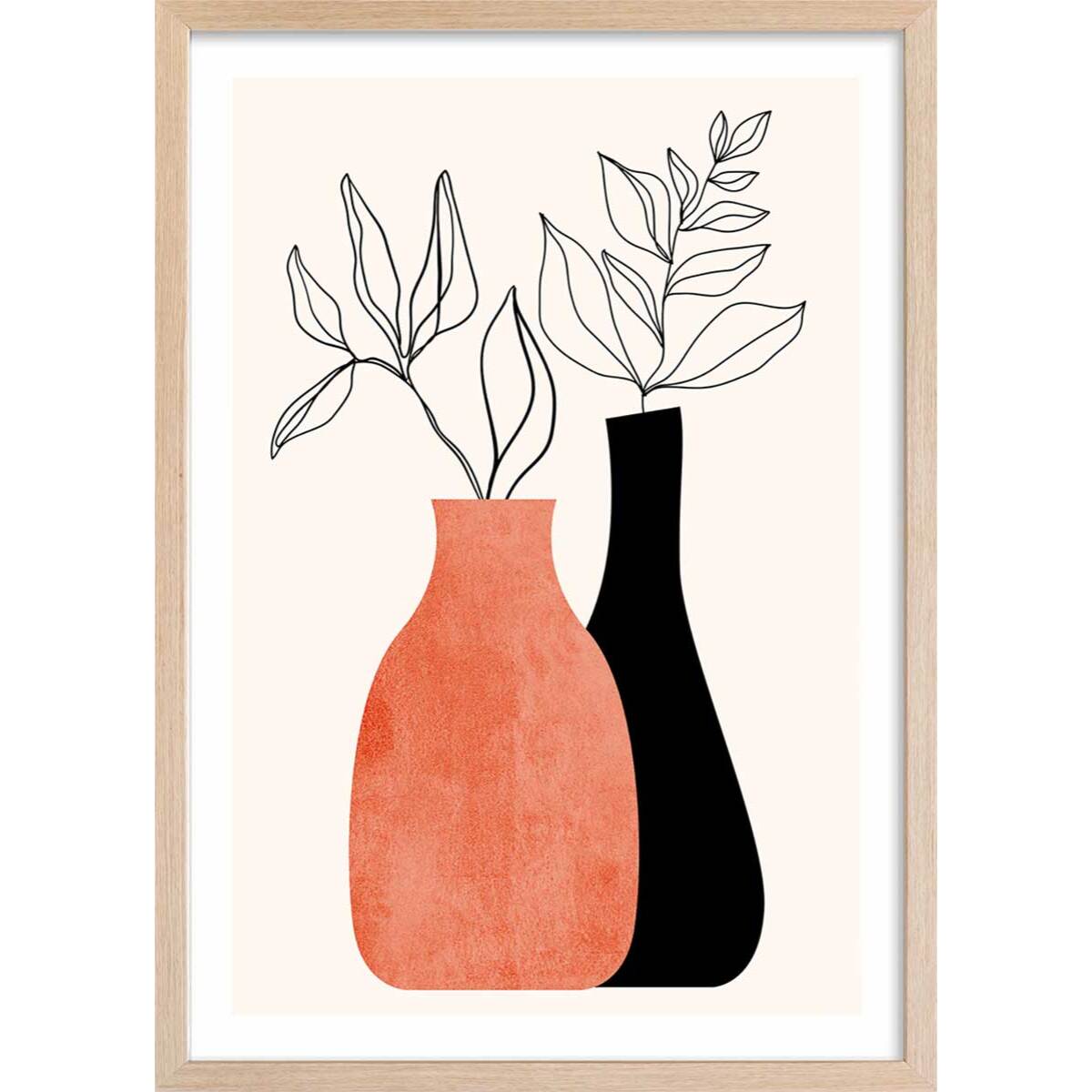 Affiche fleurs Madame et monsieur deco Affiche sous cadre bois