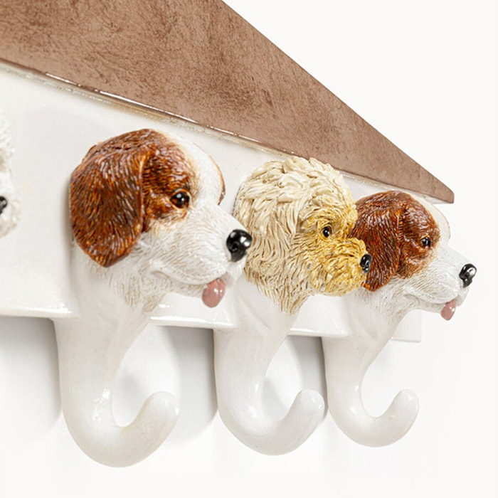 Portemanteau mural chiens blanc 65cm Kare Design