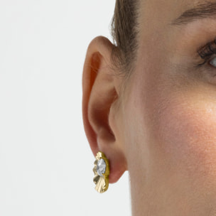 Pendientes con Circonita Brillante acabado oro 18k
