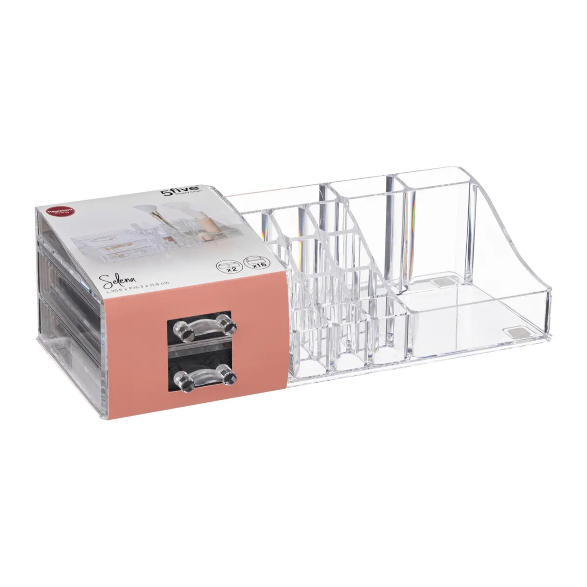Organiseur 2 tiroirs "Selena" transparent