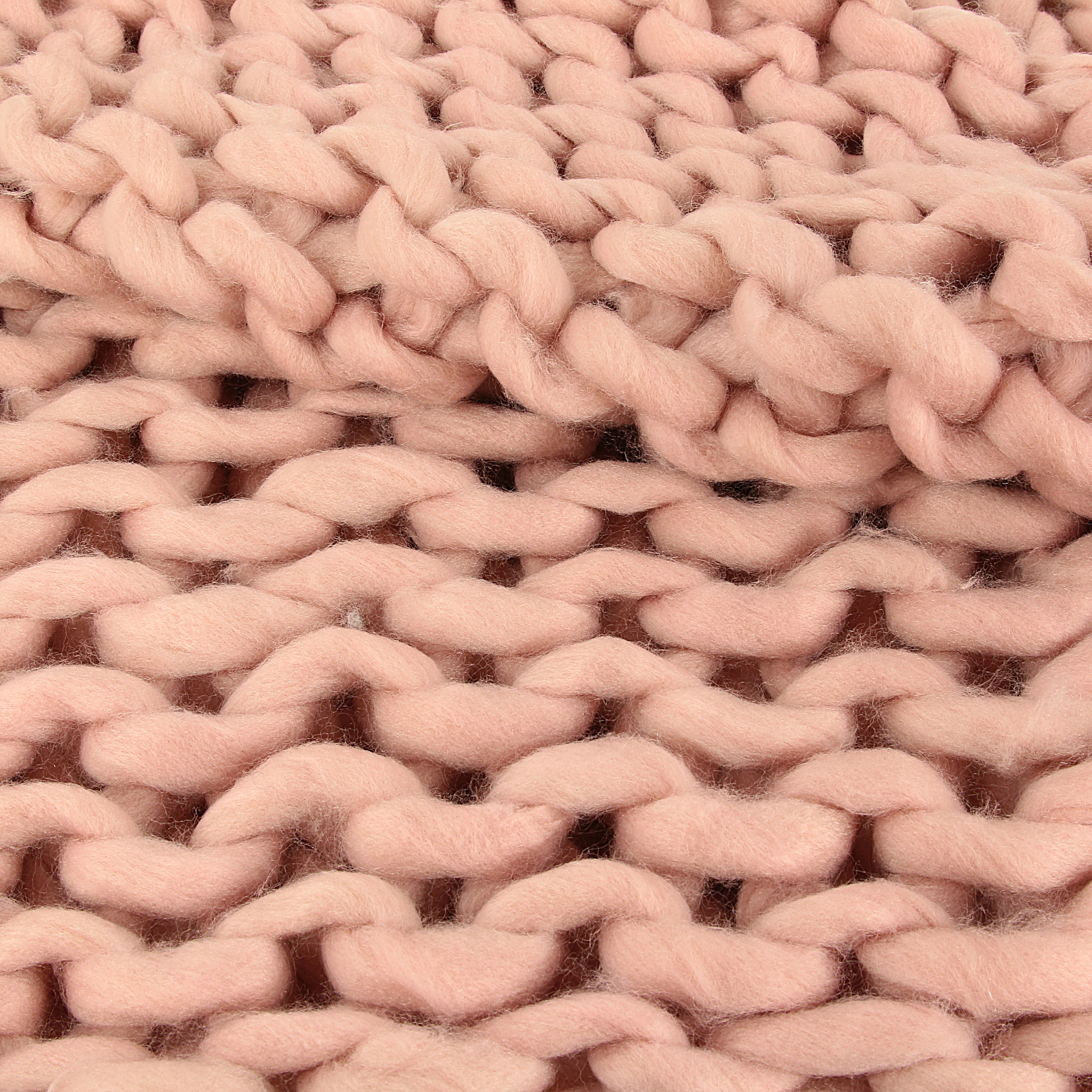 Plaid - HOME DECO FACTORY - Grosse Maille - Chunky - Rose
