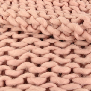 Plaid - HOME DECO FACTORY - Grosse Maille - Chunky - Rose