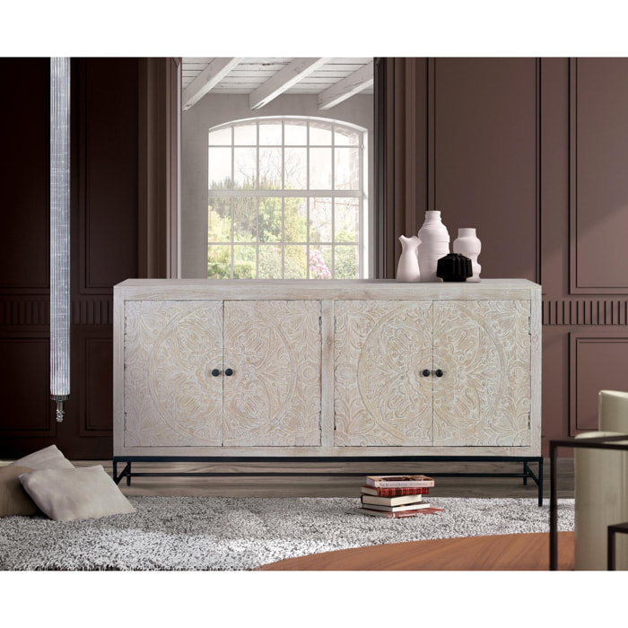 Aparador de Madera de Mango Estilo Mediterráneo Moderno