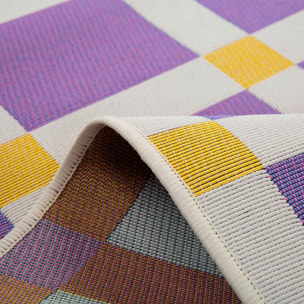 POSITANO - Tapis intérieur/extérieur à motif damier violet