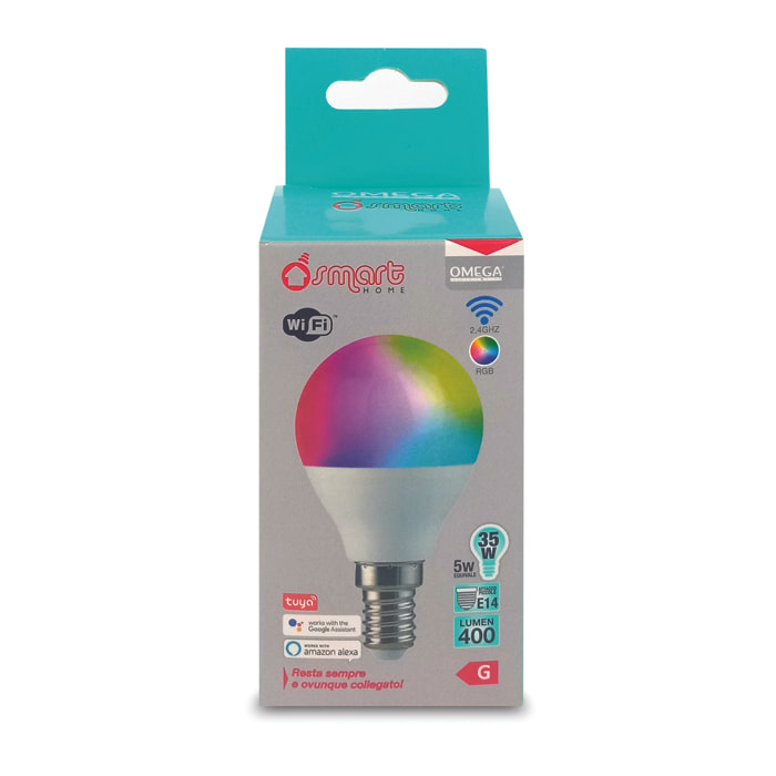 OMEGA Lampada LED Smart WiFi P45 5W RGB