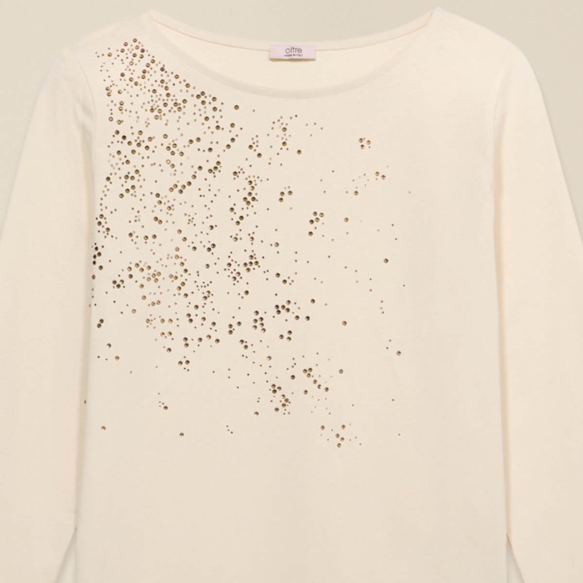 Oltre - T-shirt in cotone con applicazioni - Bianco