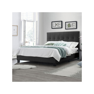 Lit queen size en simili capitonné 160x200 - BIANCA
