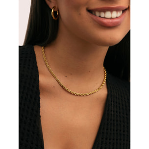 Collar Big Cord Acero Baño Oro