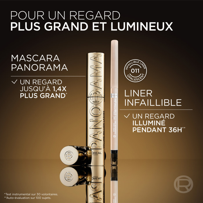 Lot Panorama Volume Millions de Cils Mascara Noir et Infaillible Grip Liner Gel Automatic Opalescent