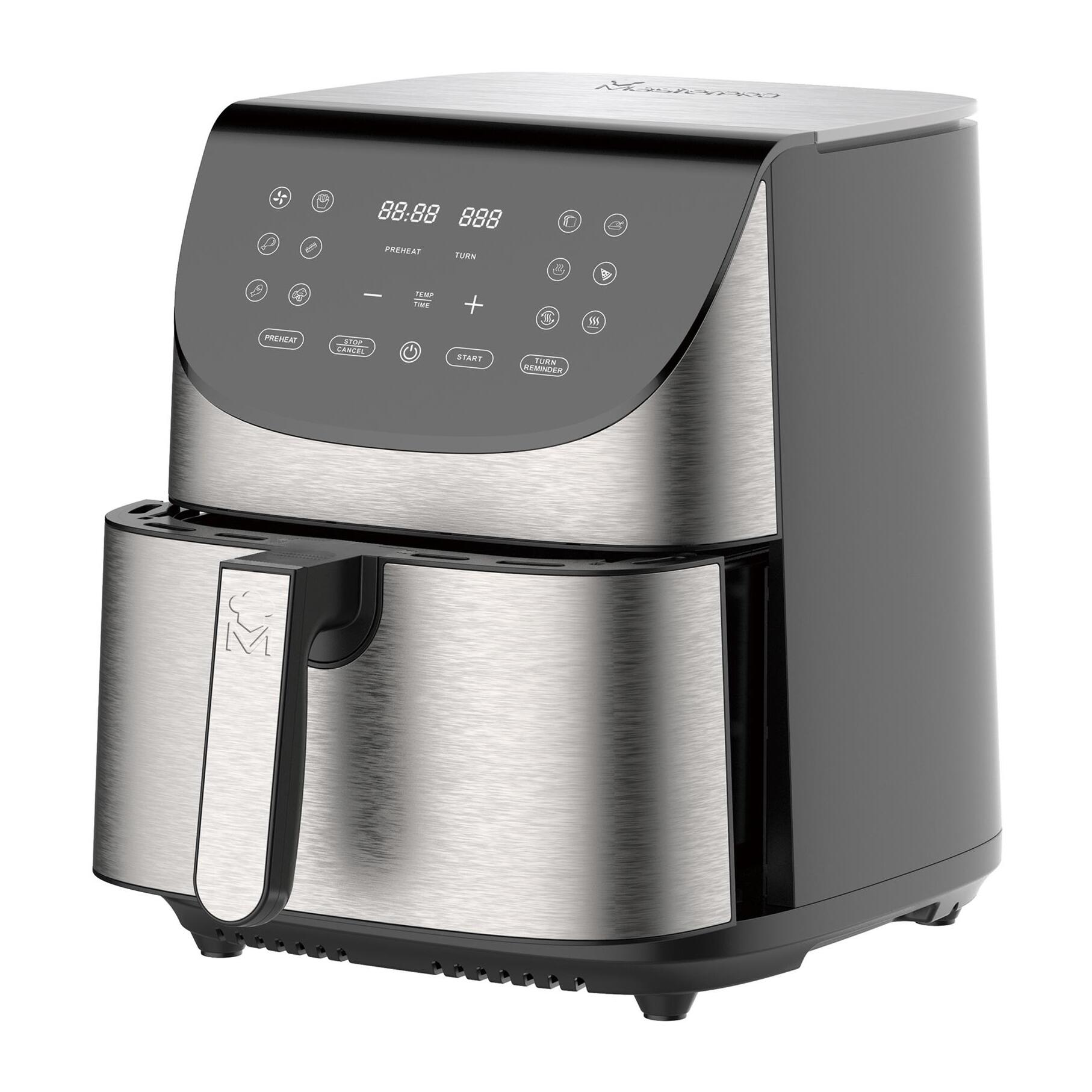 MasterPro ROCKET 700 - Freidora de Aire 1800W 7L - 12 Programas - Pantalla LED Táctil - Temperatura Ajustable - Recetario Online - Fácil Limpieza