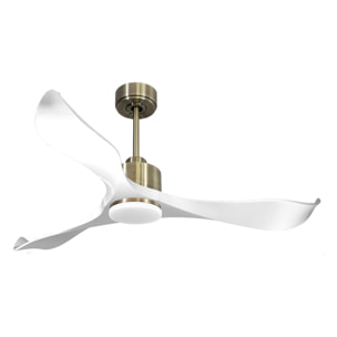 Ventilateur de plafond Réversible  Thermostat Dimmable Wifi Moteur à courant continu Toits en pente Télécommande Lumière à trois tons Adaptateur 2/3 Lames