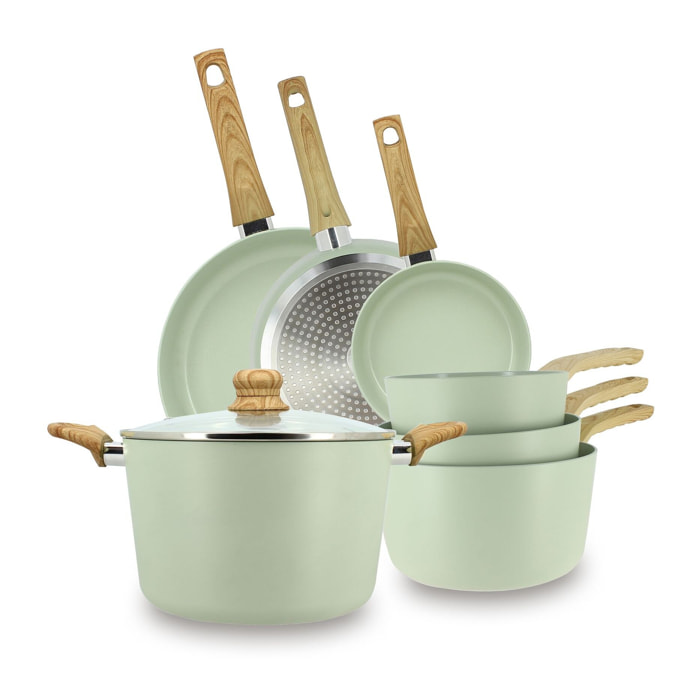 Batterie de cuisine 7 pièces en céramique céladon - tous feux CELADON