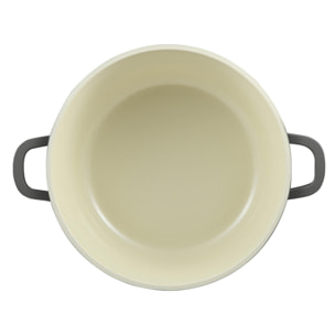 cacerola con tapa en aluminio fundido color gris