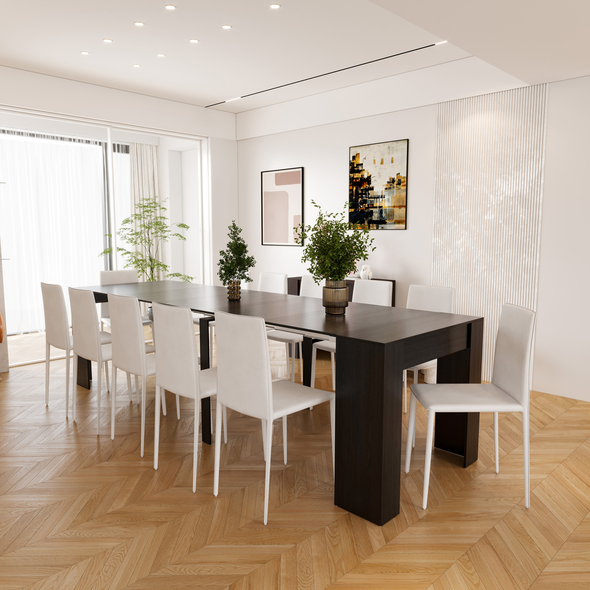 Tavolo Consolle Allungabile Oslo Plus Fino A 3 Metri Tavolo 14 Posti Salvaspazio Design Moderno Elegante Consolle Casa Ufficio 78x51x90 cm Nero