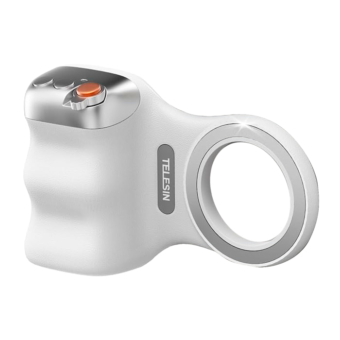 Mango fotográfico magnético para smartphone, control de zoom, botón selfie, disparador y cambio de modos. Con conexión Bluetooth y anillo magnético incluido.