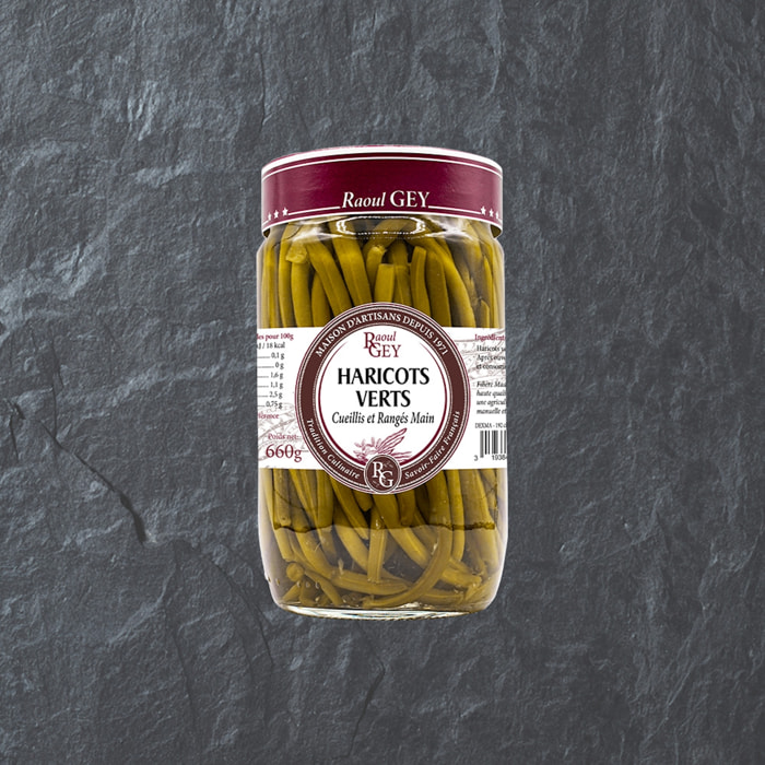 2 x Haricots verts extra-fins au naturel rangés main - 2x72cl - France