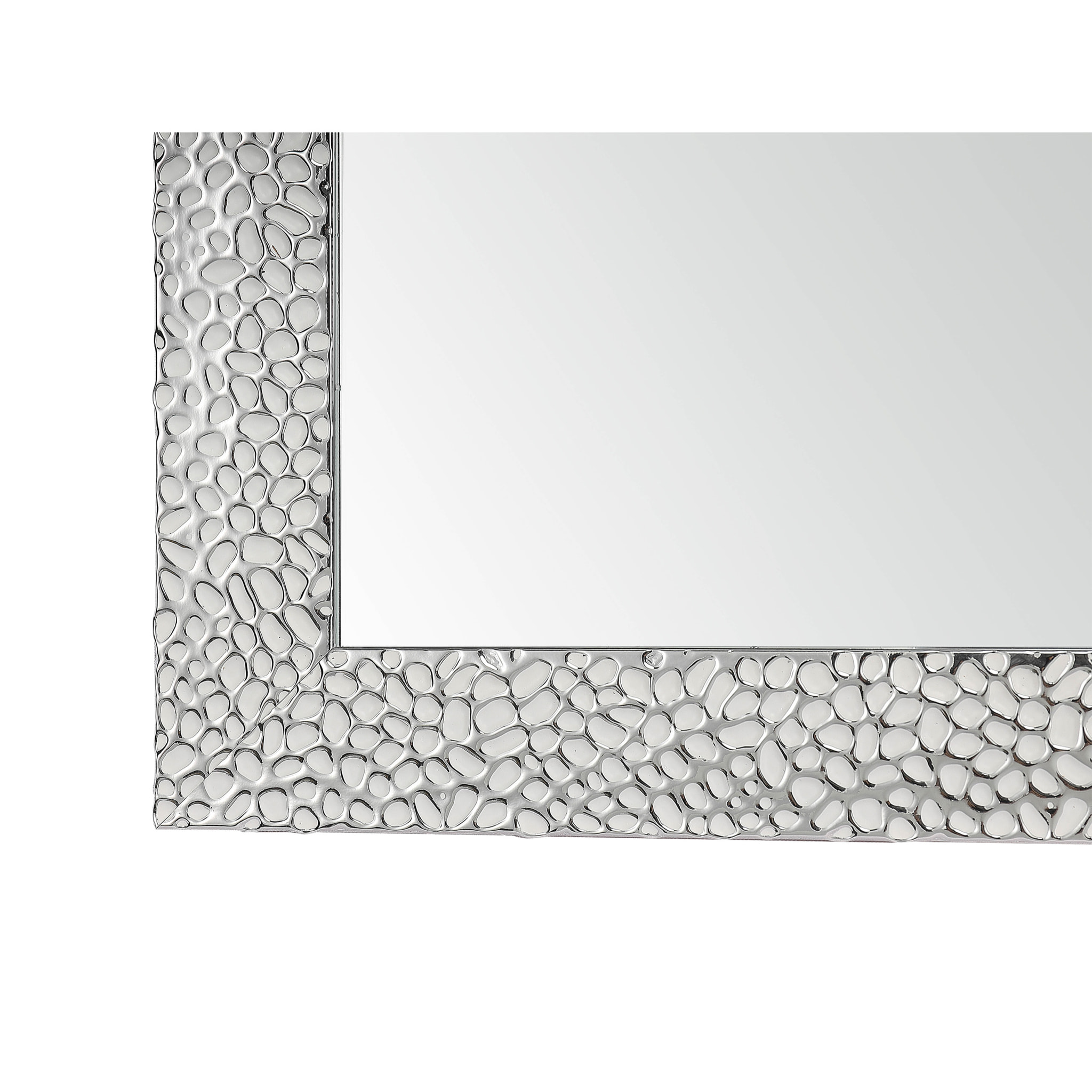 Espejo rectangular Gotas poliestireno plateado 98x68x2 cm