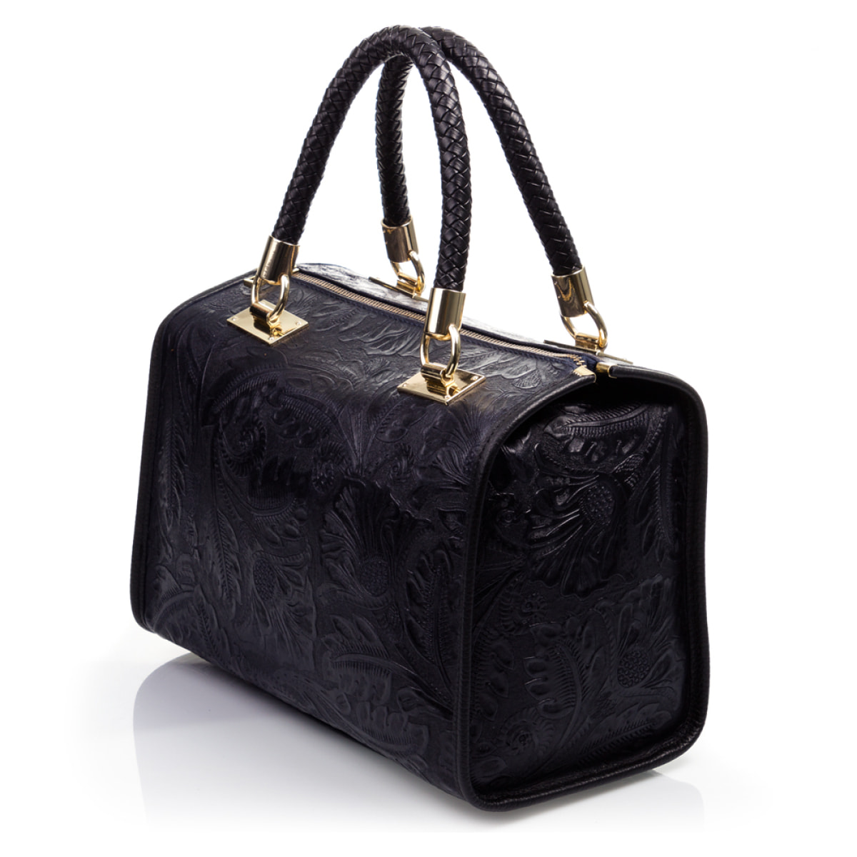 Catena Bolso tote Mujer.Piel auténtica Gamuza Grabado Arabesco