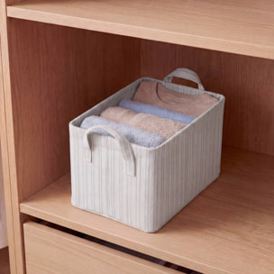 Panier de rangement Silnea rectangulaire 24x25,5cm beige
