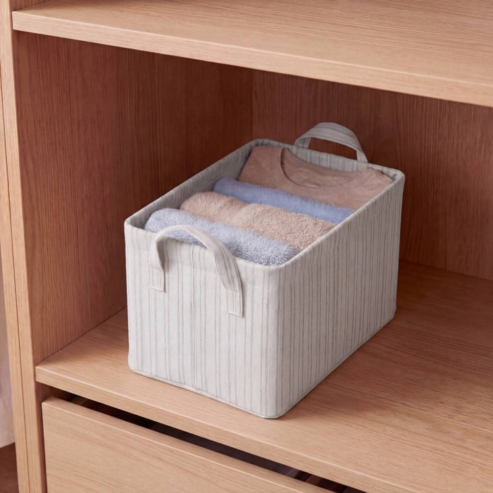 Panier de rangement Silnea rectangulaire 24x25,5cm beige