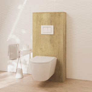 Pack Wc Suspendido + Bastidor + Caja Nature | Inodoro Blanco Brillo | Pulsador Blanco | Cisterna Empotrada | Tapa Amortiguada | Alday