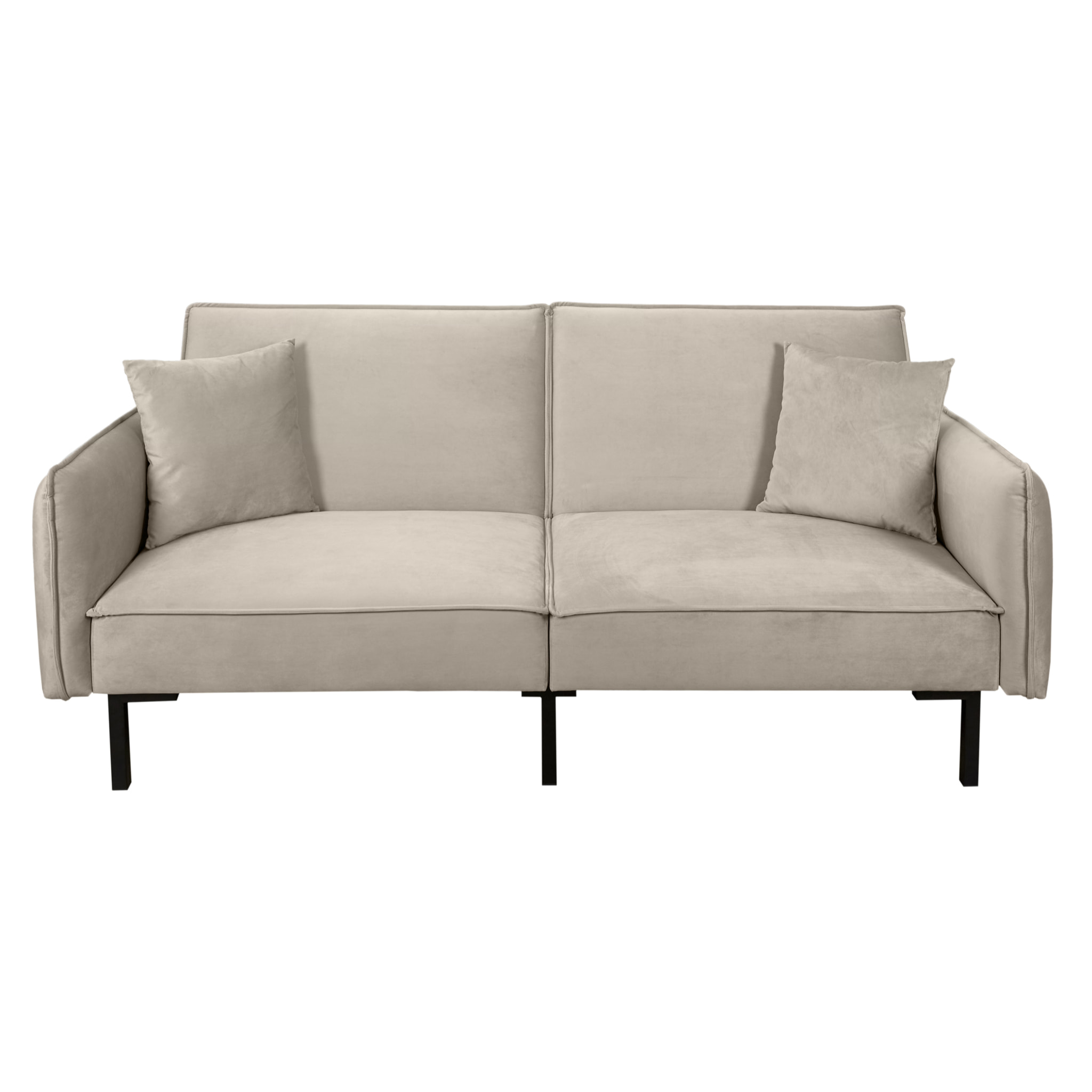 Canape Convertible Velours Taupe