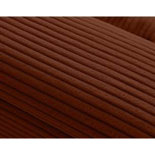 Vermont - canapé panoramique d'angle droit 7 places en velours côtelé - Terracotta