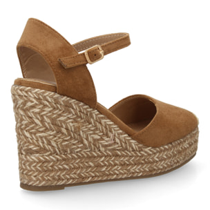 Alpargata de cuña con trenzado bicolor