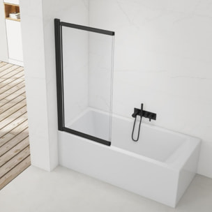 Swiss Aqua Technologies Vision 140x120 cm pare-baignoire coulissant en verre, traitement Easy Clean, noir (SATVZVI120CT)