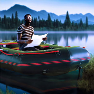 Turner 420 - Gommone Tender Gonfiabile 4,2m per 5+1 Persone con Remi e Accessori Fondo in Legno Sintetico Nero