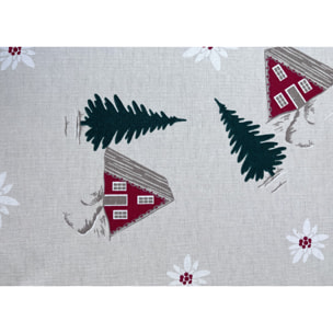 Tovaglia Natalizia in 100% Cotone Made In Italy Fantasia Chalet