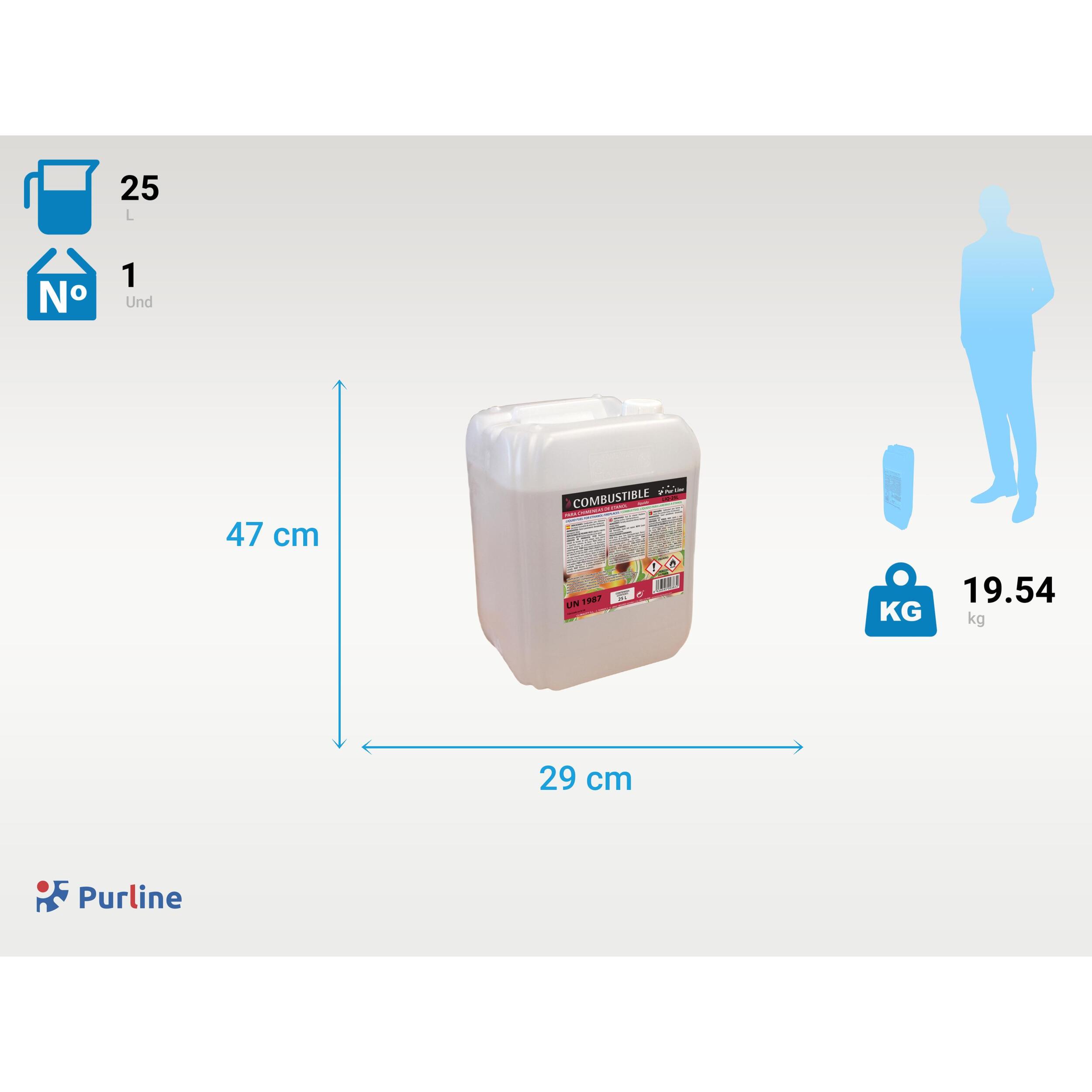 Combustible Etanol de origen natural aroma neutro  garrafa LIQ-25L PURLINE  W