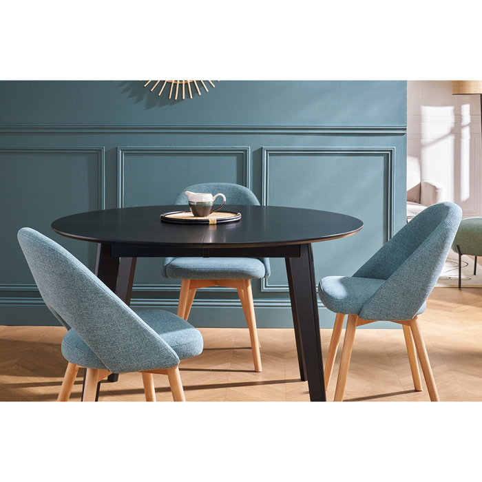 Chaises scandinaves en tissu vert de gris et bois clair (lot de 2) COSETTE