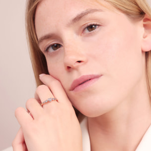 Anello Cuore con Pavé e Punti Luce in Cubic Zirconia