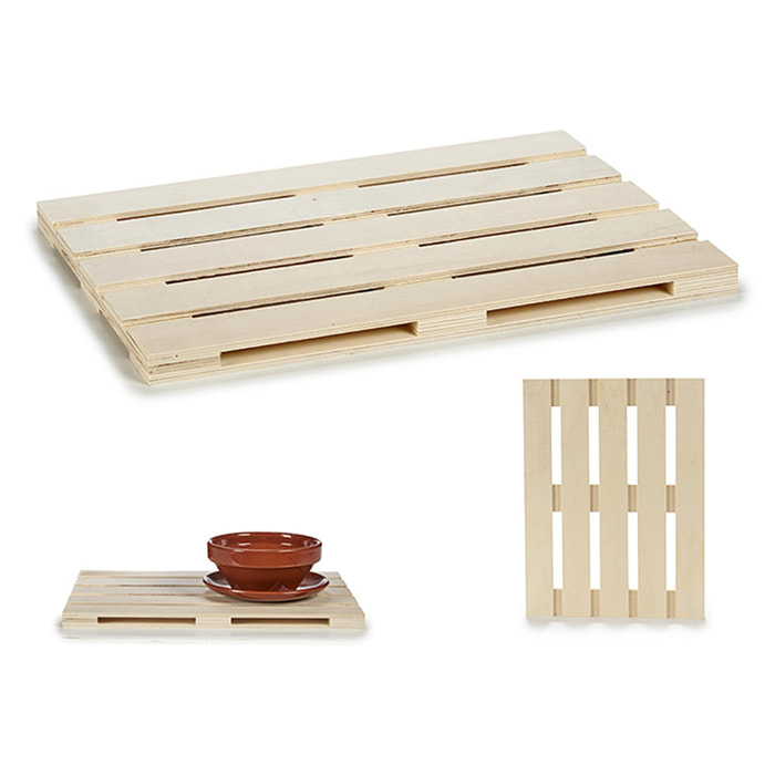 DAM Palet madera decoracion 38x28x2cm. 38x28x2 Cm. Color: Beige Claro