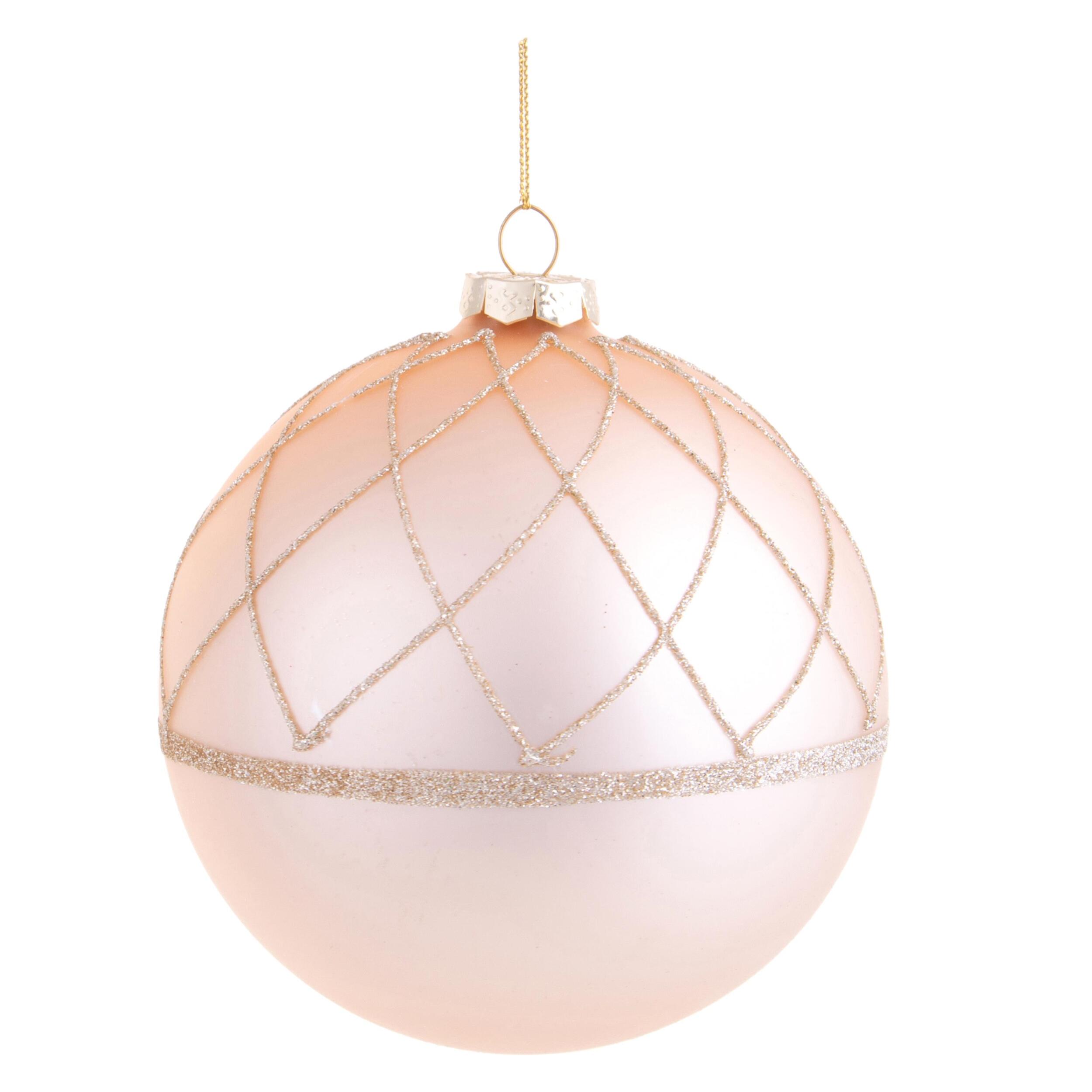 Sfera con Rombi - Pezzi 4 - Colore Champagne - 10x10Hx10cm - Bianchi Dino