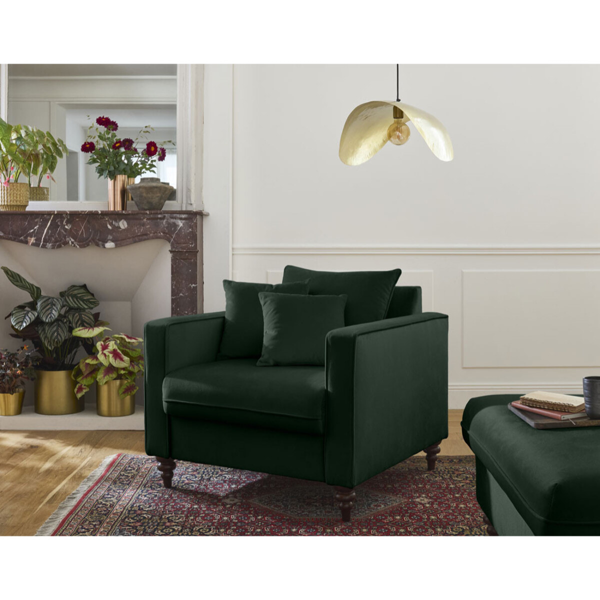 Flamingo - fauteuil en velours - Vert