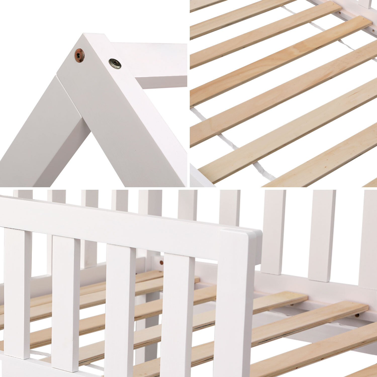 Lit cabane pour enfant 190x90cm blanc MARCEAU