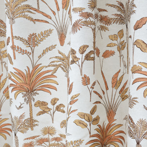 Rideau Jacquard exotique motif palmier - Terracotta