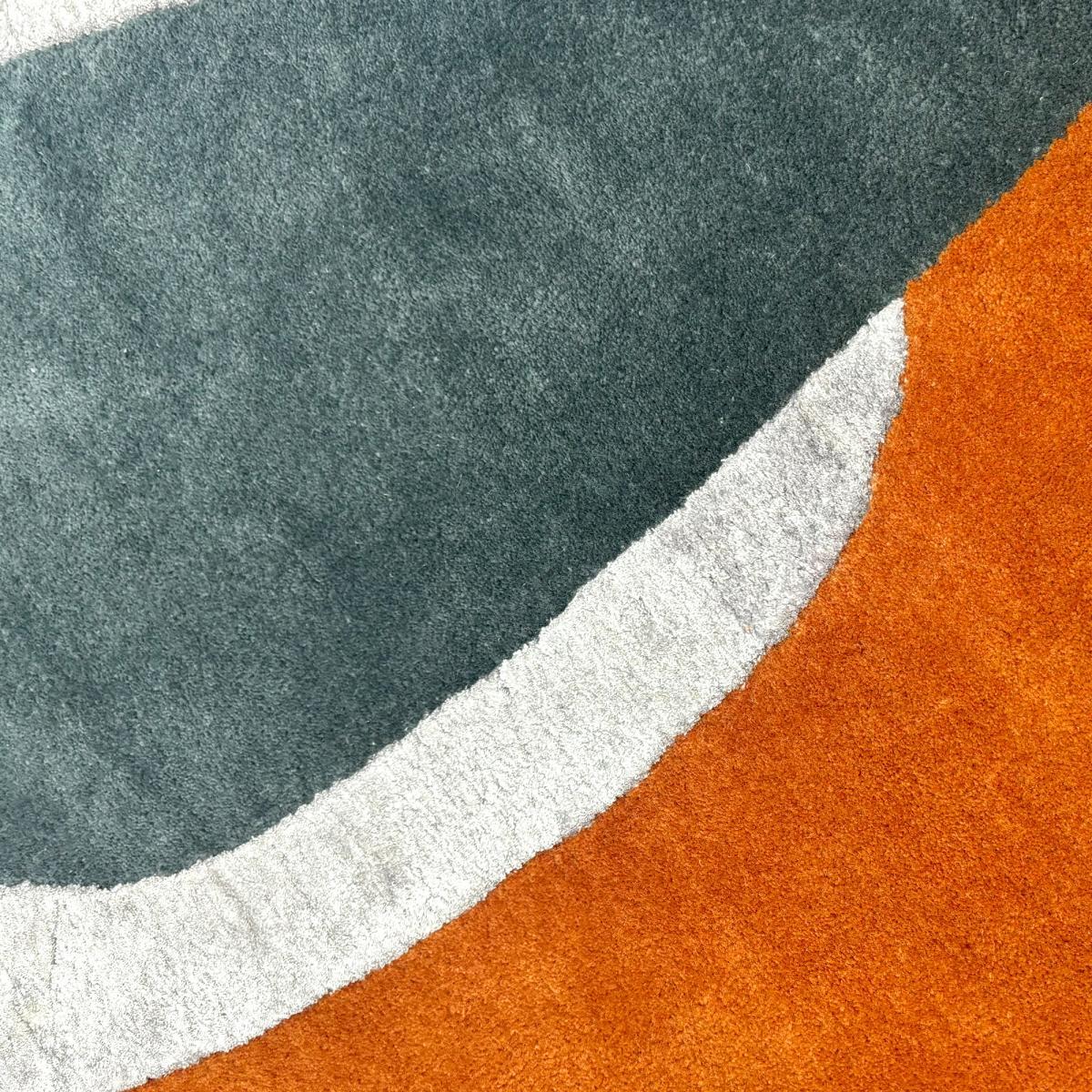 Tapis salon 160x230 CIRCLAR Multicolore , tapis en laine et viscose pour un aspect doux et soyeux