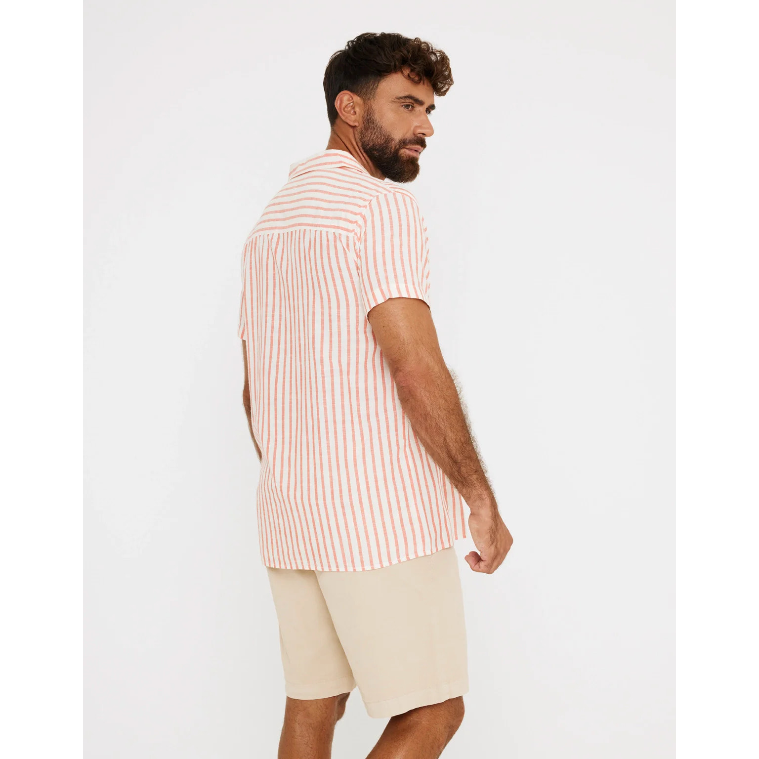 Camisa Rayas Manga Corta Rojo - Rayred