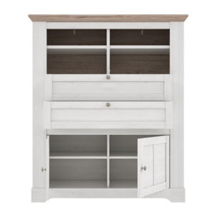 Buffet haut en bois effet chêne clair blanchi - ILONA