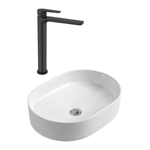 PixL 50x36,5x12 cm vasque à poser + Swiss Aqua Technologies Mood mitigeur lavabo XL + Ceramia PixL bonde (CEPX50SAT285C)