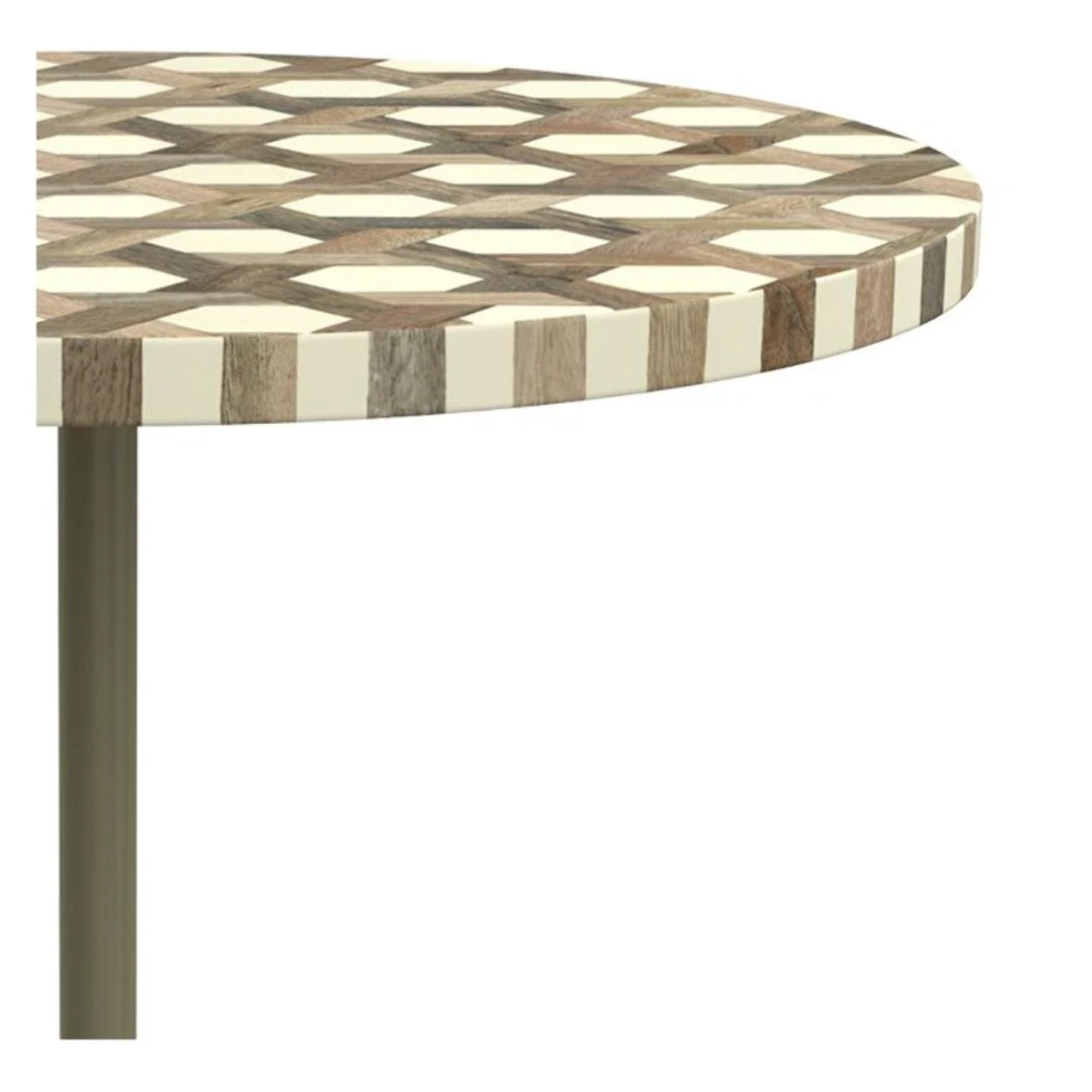 Table d'appoint ronde en bois de manguier et résine  D45 cm - Slimi