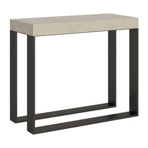 Consolle allungabile 90x40/300 cm Elettra Cashmere telaio Antracite
