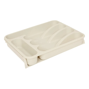 Range-couverts Poly extensible 6 compartiments beige
