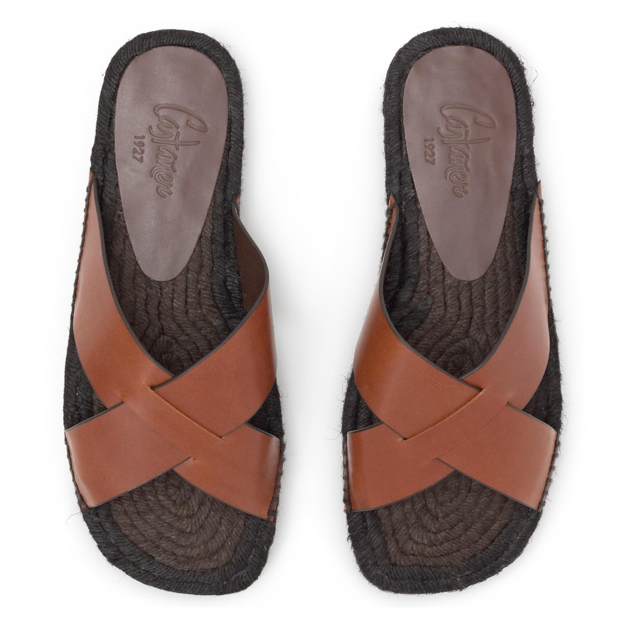 Sandalia plana Keanu en vaqueta