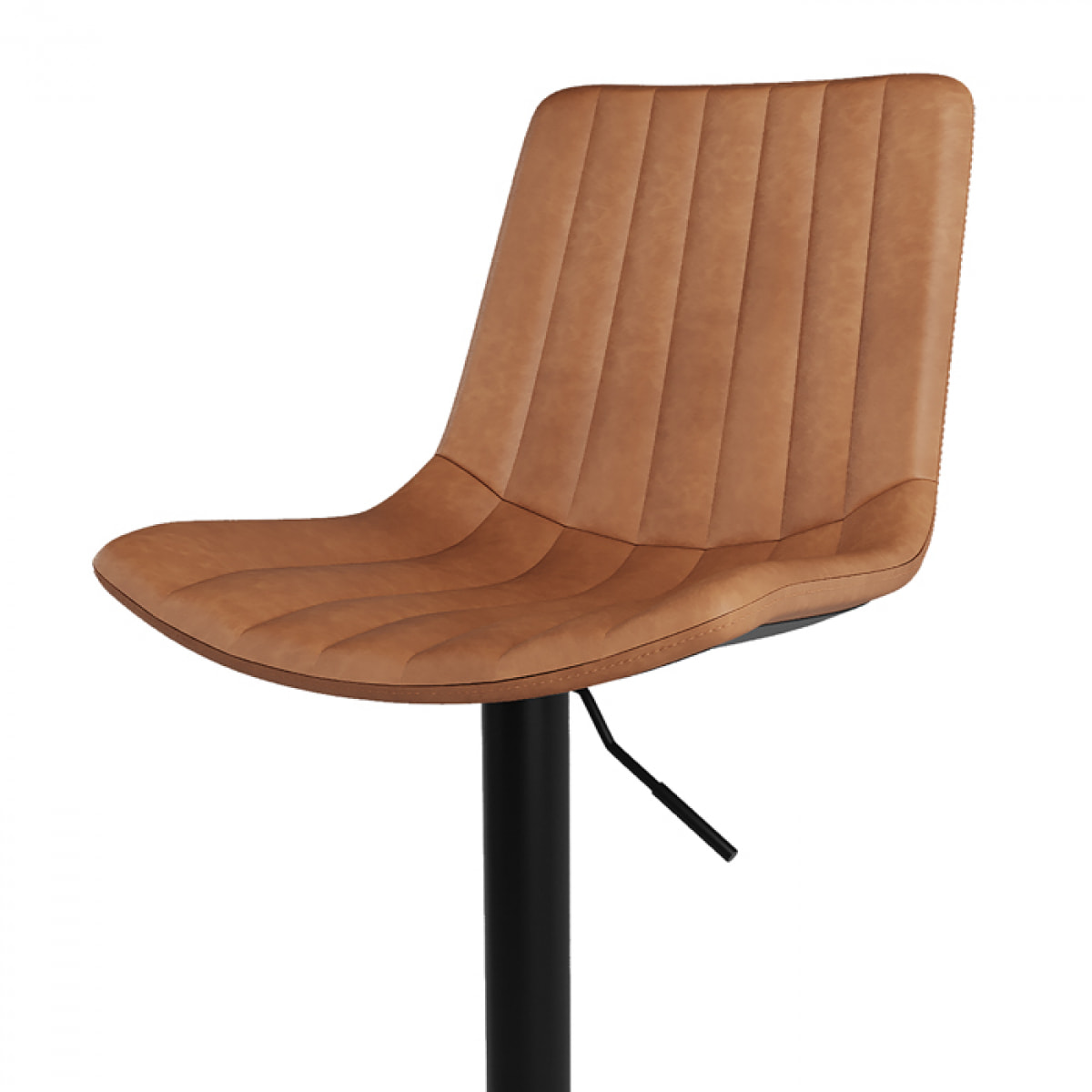 Lot de 2 chaises de bar réglables 62,5/83 cm camel en cuir synthétique - Killi