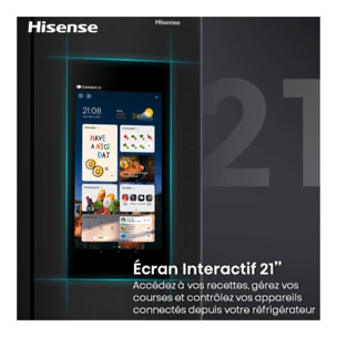 Réfrigérateur Américain HISENSE RS9P628GPFE smart screen