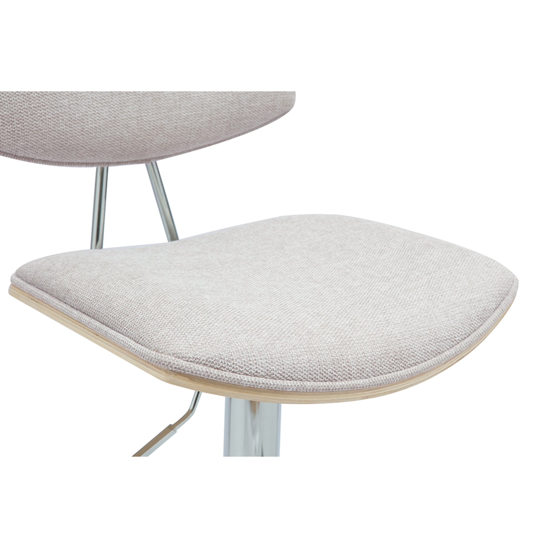 Tabourets de bar design réglables en tissu effet velours texturé beige et métal (lot de 2) VASCO